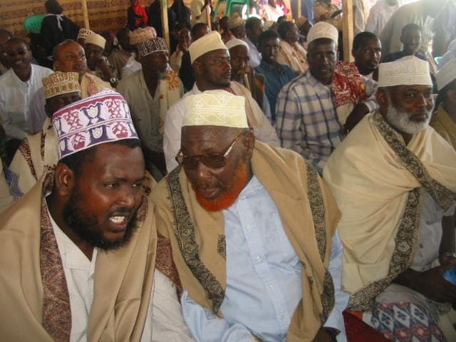 Somali community members sharing conversation and support